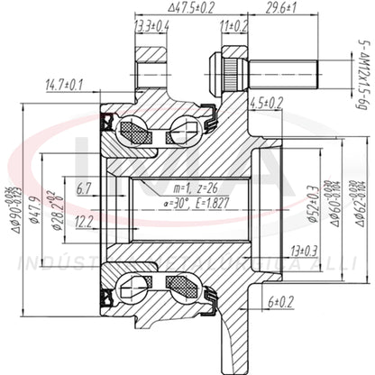 Front Wheel Hub with Bearing (forged)