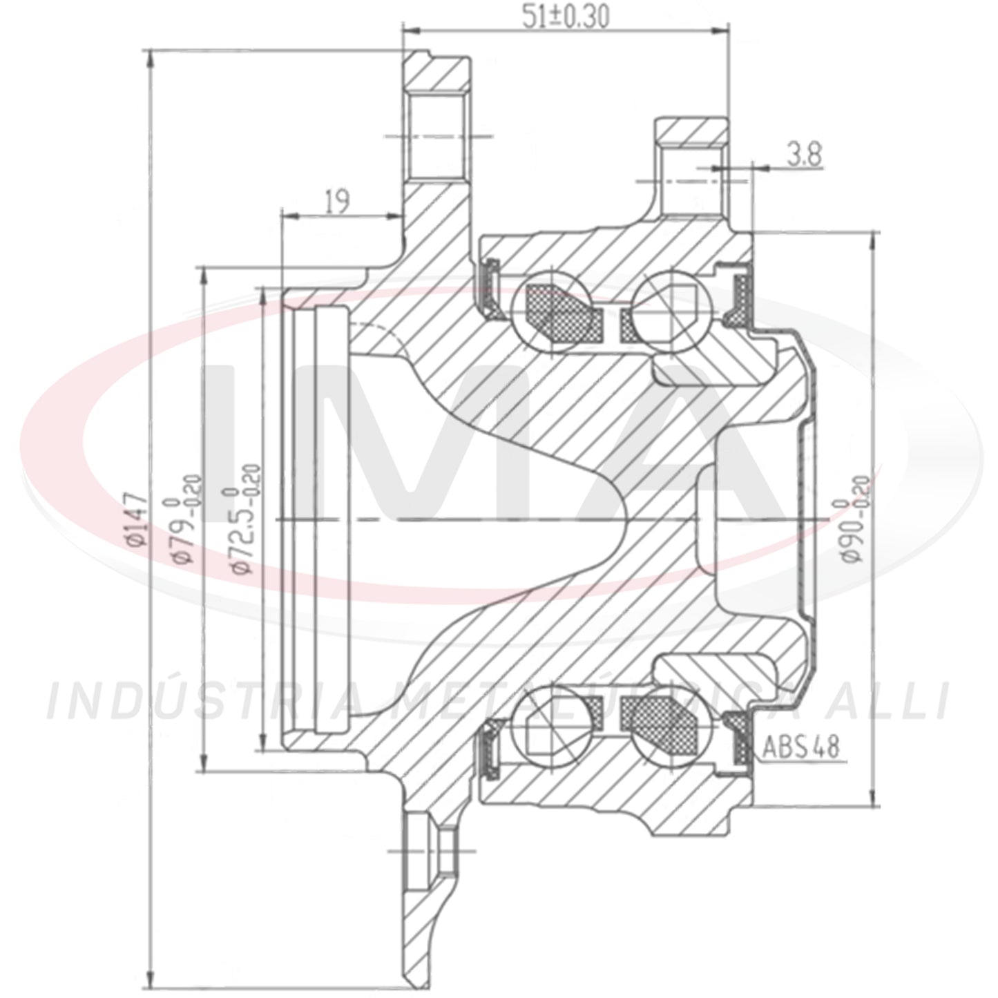 Front Wheel Hub with Bearing (forged)