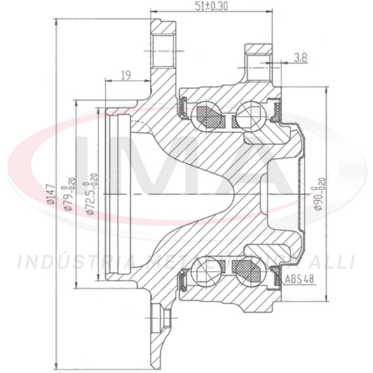 Front Wheel Hub with Bearing (forged)