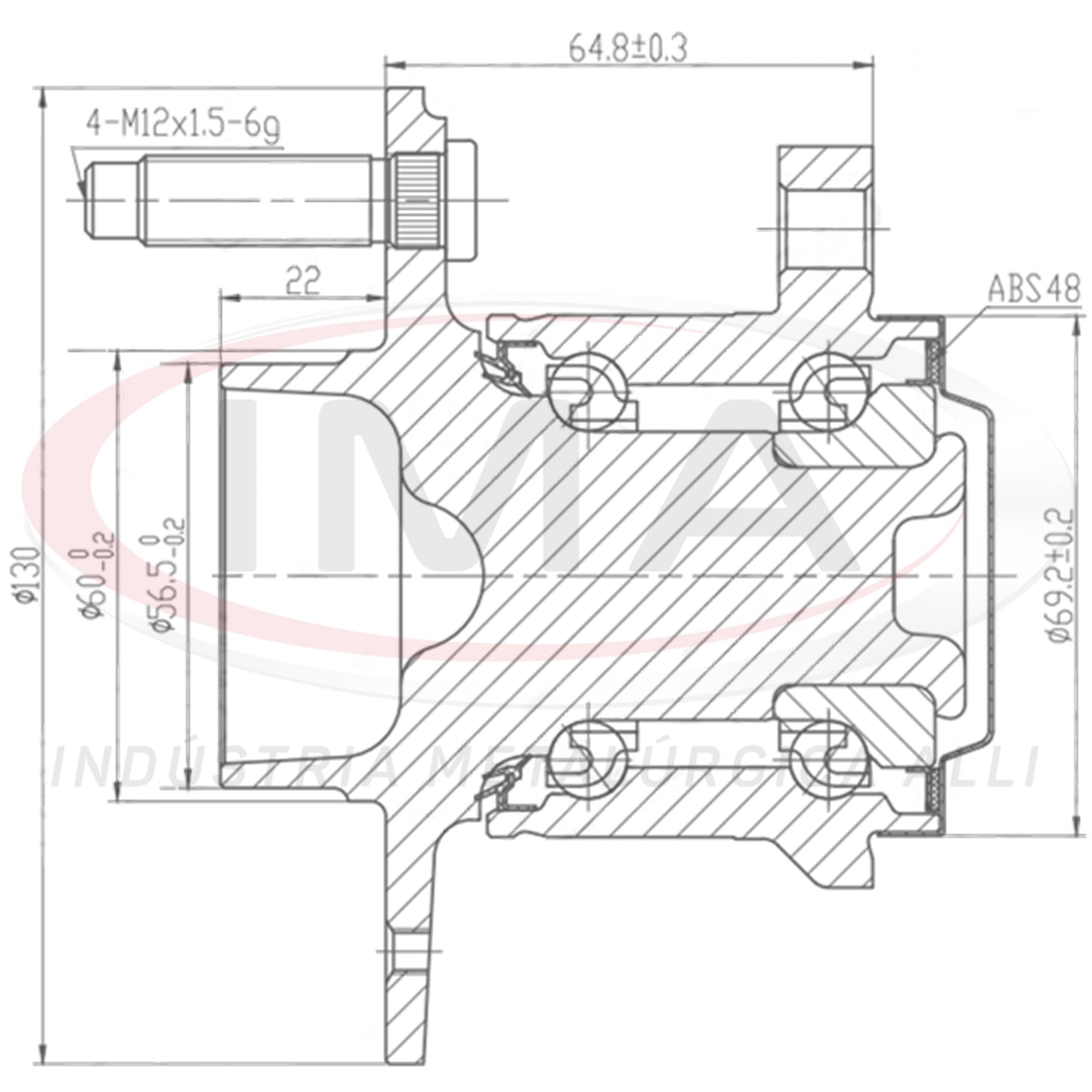 Rear Wheel Hub with Bearing (forged)