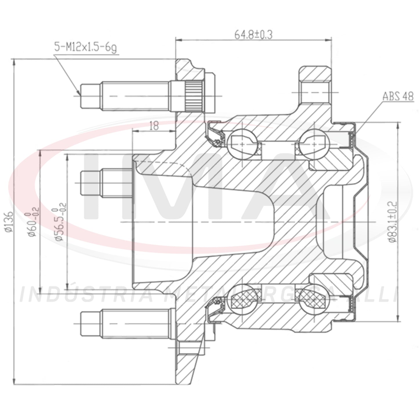 Rear Wheel Hub with Bearing (forged)