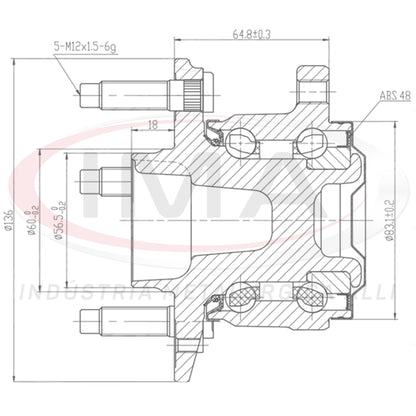 Rear Wheel Hub with Bearing (forged)