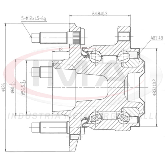 Rear Wheel Hub with Bearing (forged)