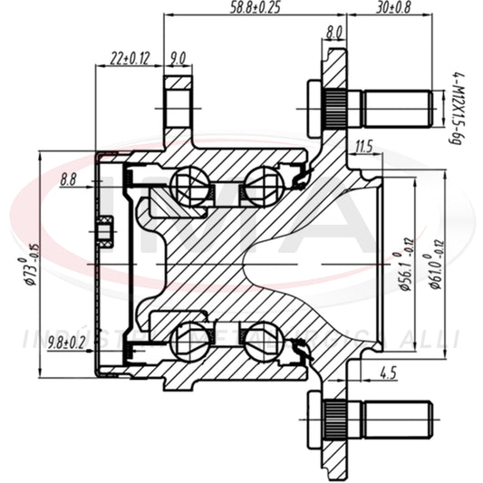 Rear Wheel Hub with Bearing (forged)