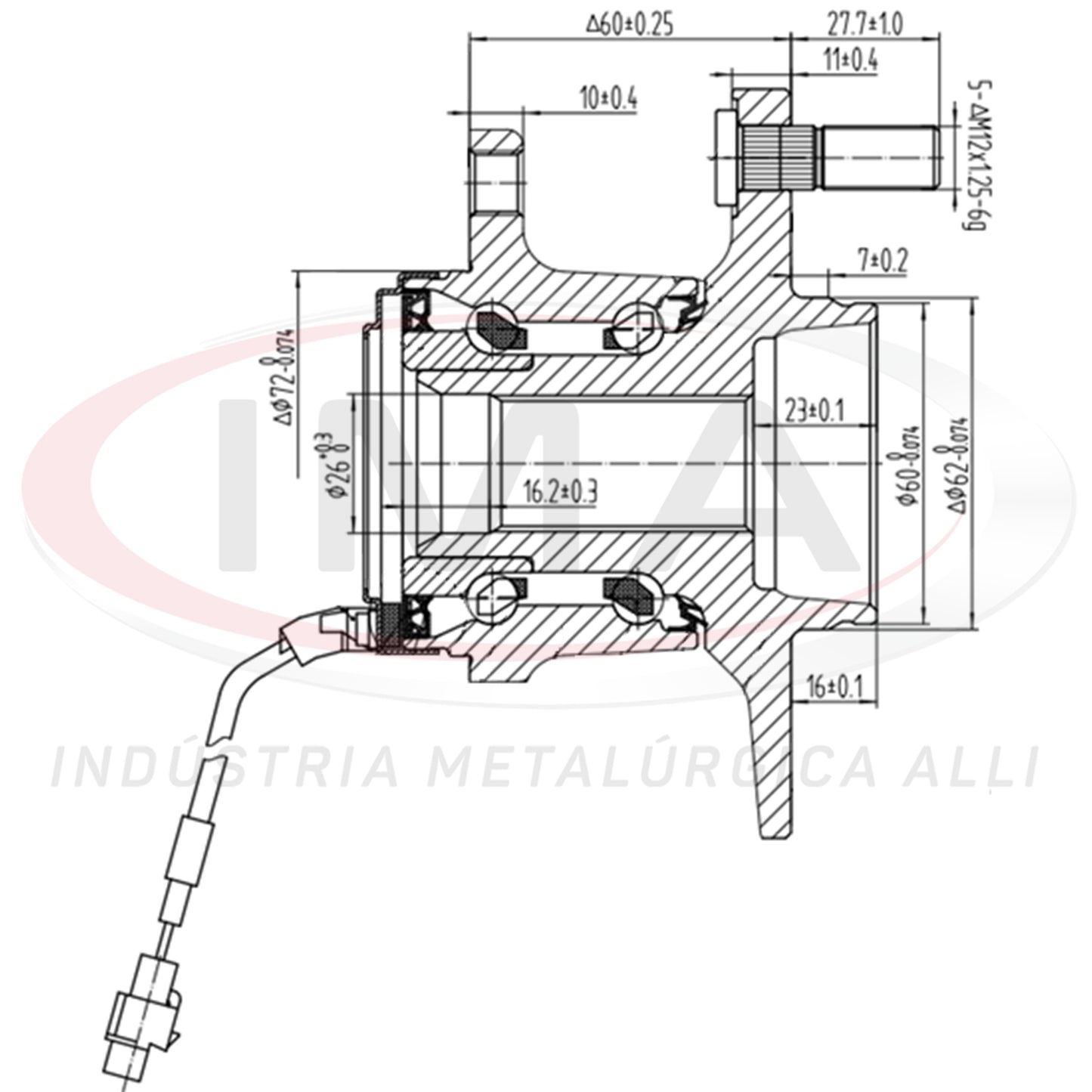 Rear Wheel Hub with Bearing (forged)