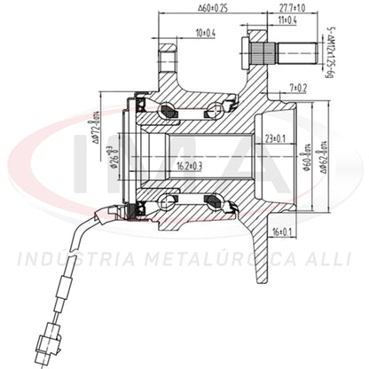 Rear Wheel Hub with Bearing (forged)