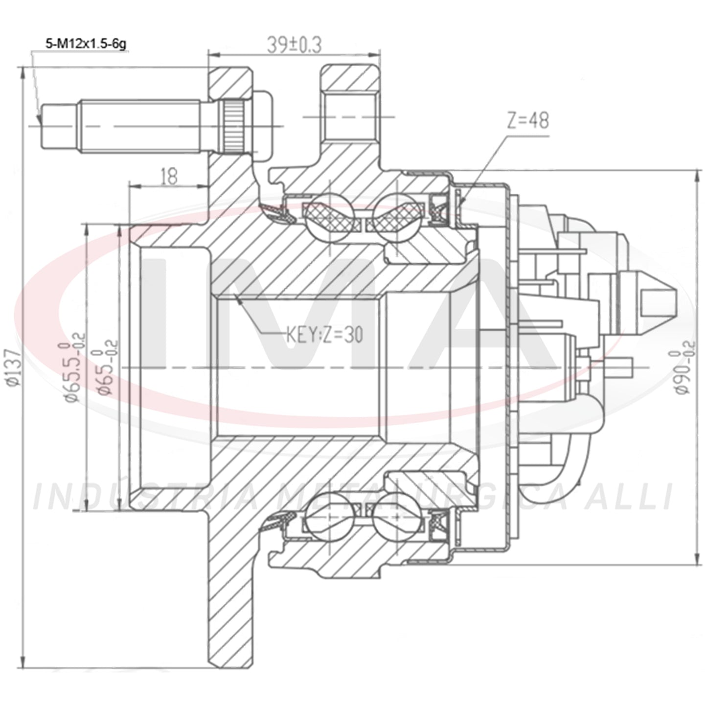 Front Wheel Hub (forged) with Bearing