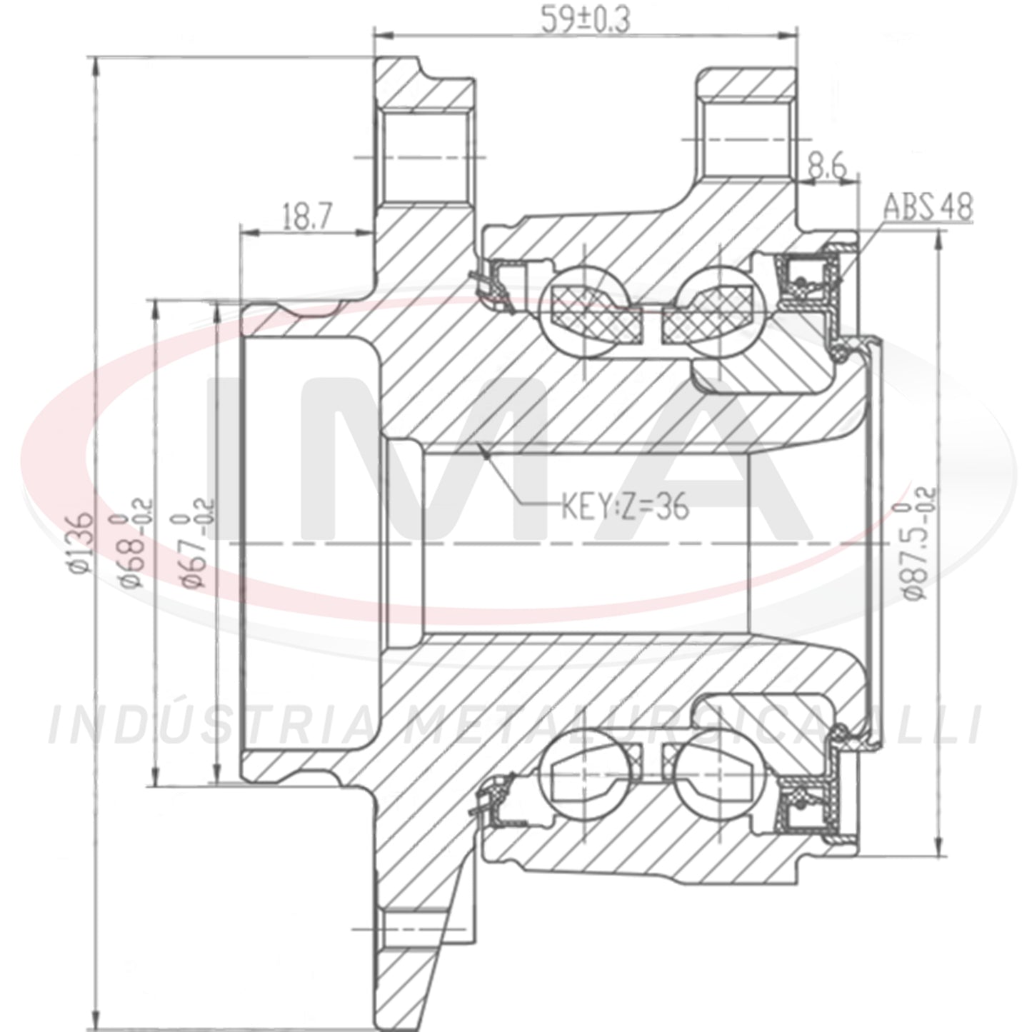 Cubo de Roda Traseiro (forjado) c/ Rolamento
