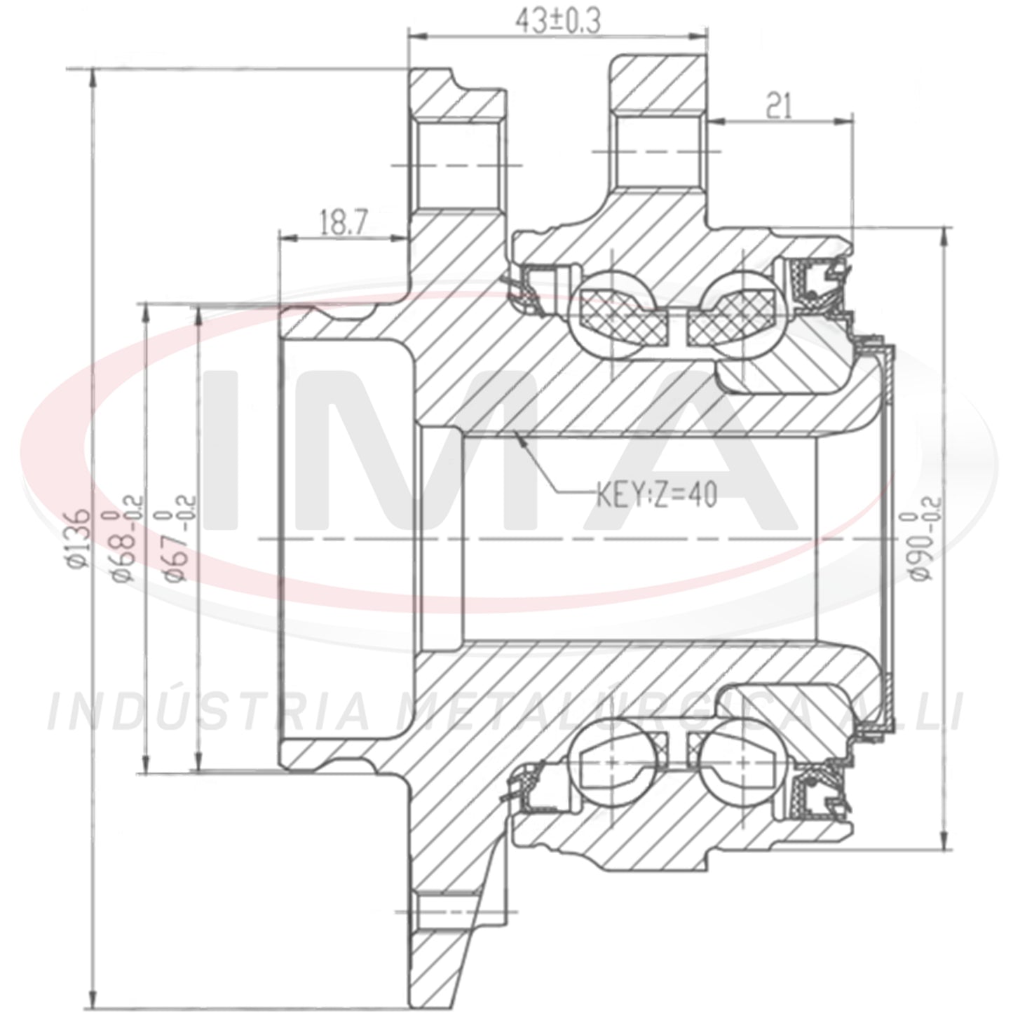 Front Wheel Hub (forged) with Bearing