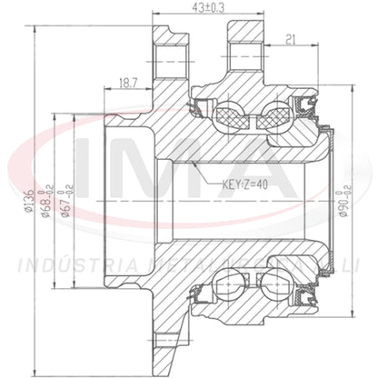 Front Wheel Hub (forged) with Bearing