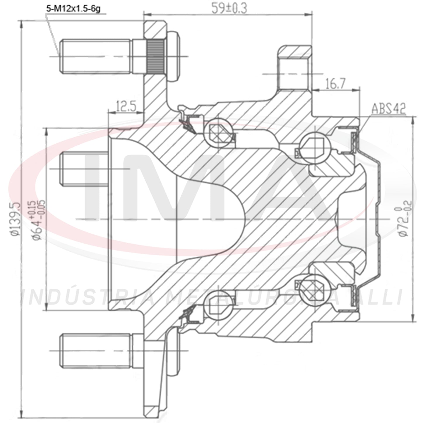 Rear Wheel Hub (forged) with Bearing