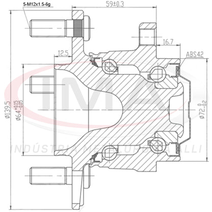 Rear Wheel Hub (forged) with Bearing