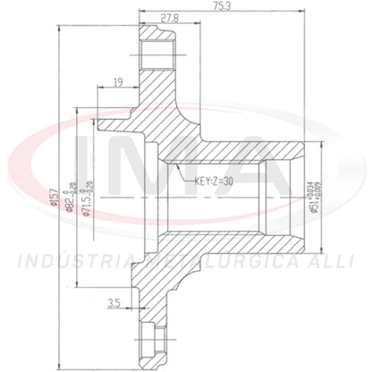 Front Wheel Hub (forged) with Bearing