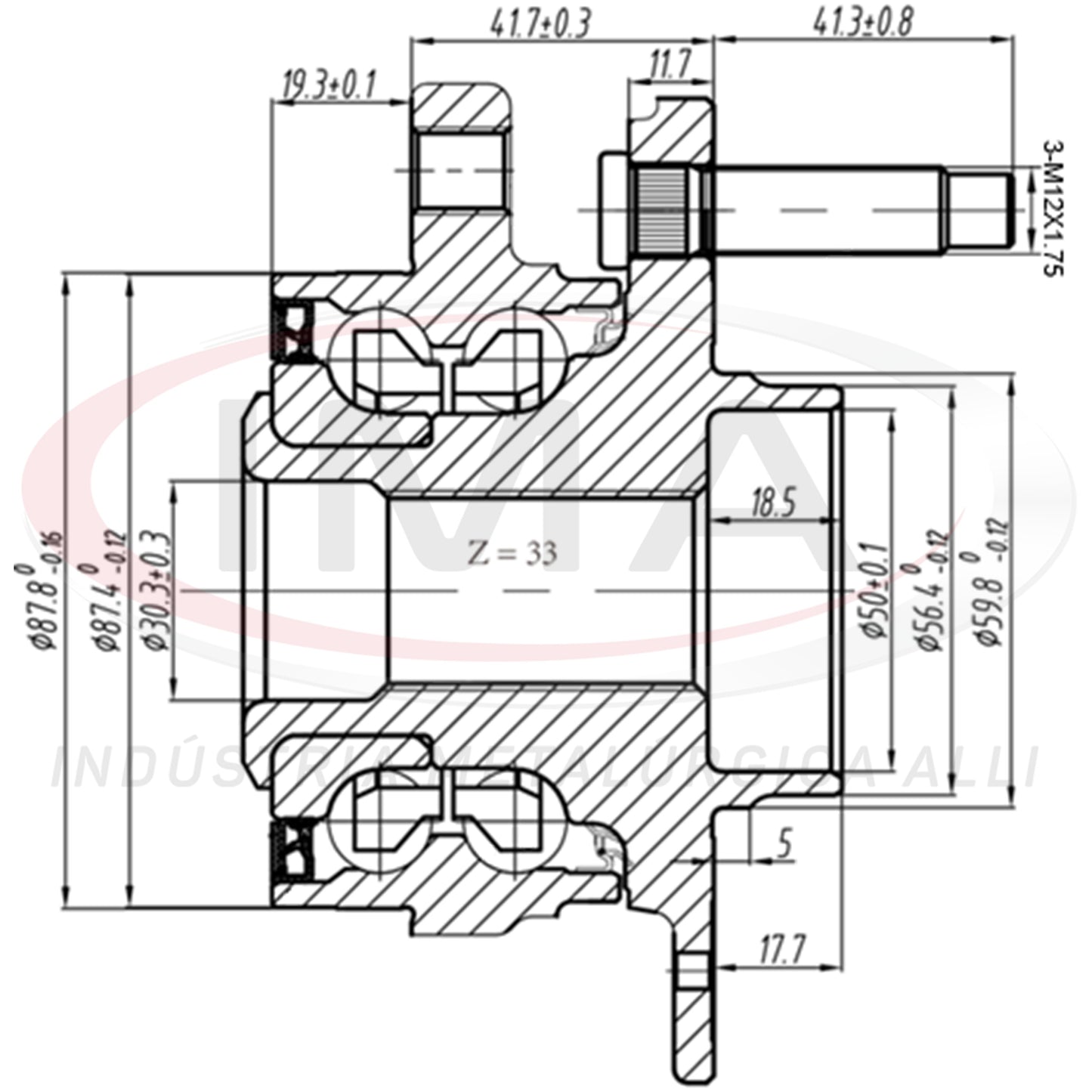 Front Wheel Hub with Bearing (forged)