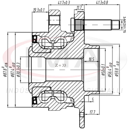 Front Wheel Hub with Bearing (forged)