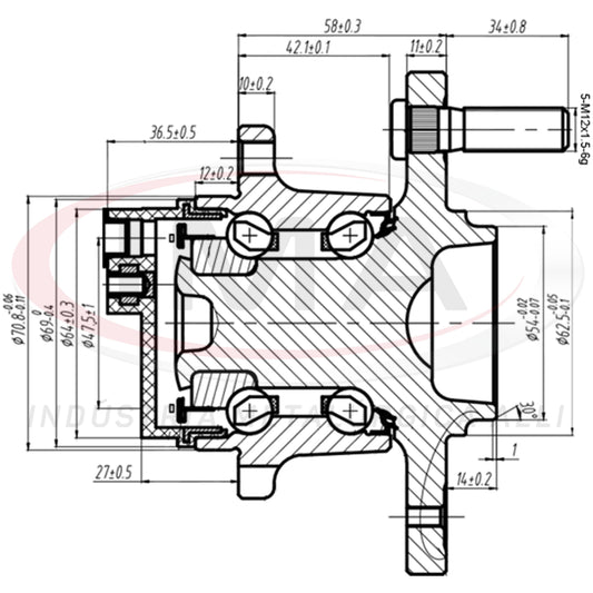 Rear Wheel Hub with Bearing (forged)