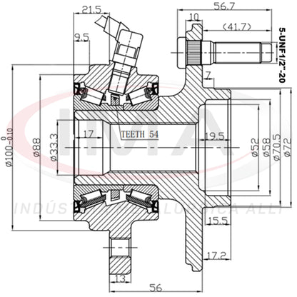 Front Wheel Hub with Bearing (forged)