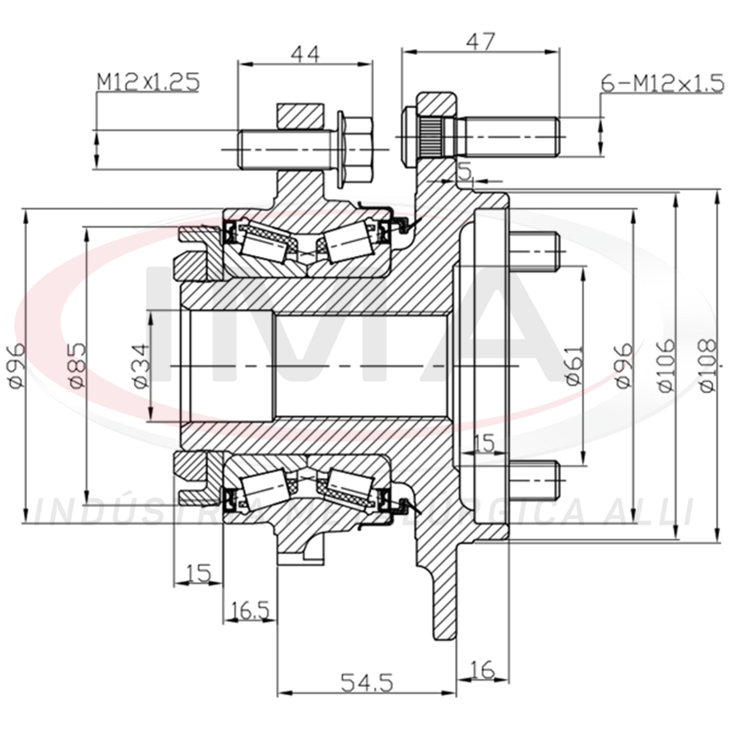 Front Wheel Hub with Bearing (Forged)