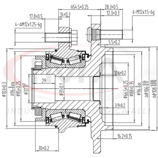 Front Wheel Hub with Bearing (complete)