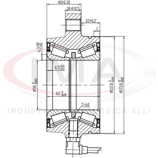 Mancal Dianteiro com Rolamento (forjado)