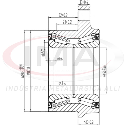 Mancal Dianteiro com Rolamento (forjado)