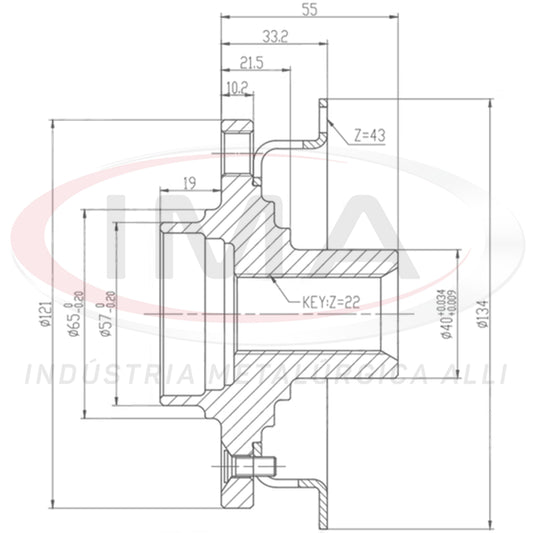 Buje de rueda delantera (forjado)