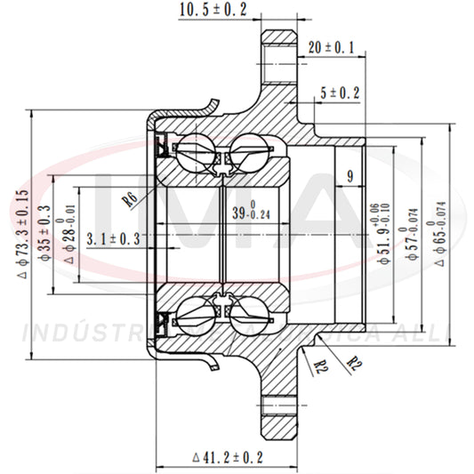 Rear Wheel Hub with Bearing (forged)