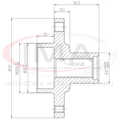 Buje de rueda delantera (forjado) - Unificado con AL-946