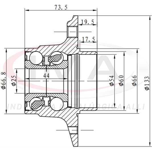 Rear Wheel Hub with Bearing (forged)