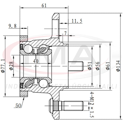 Rear Wheel Hub with Bearing (forged)