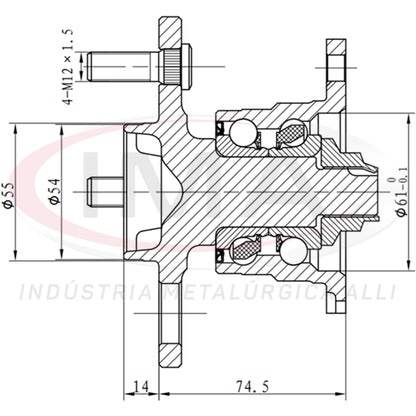 Rear Wheel Hub with Bearing (forged)
