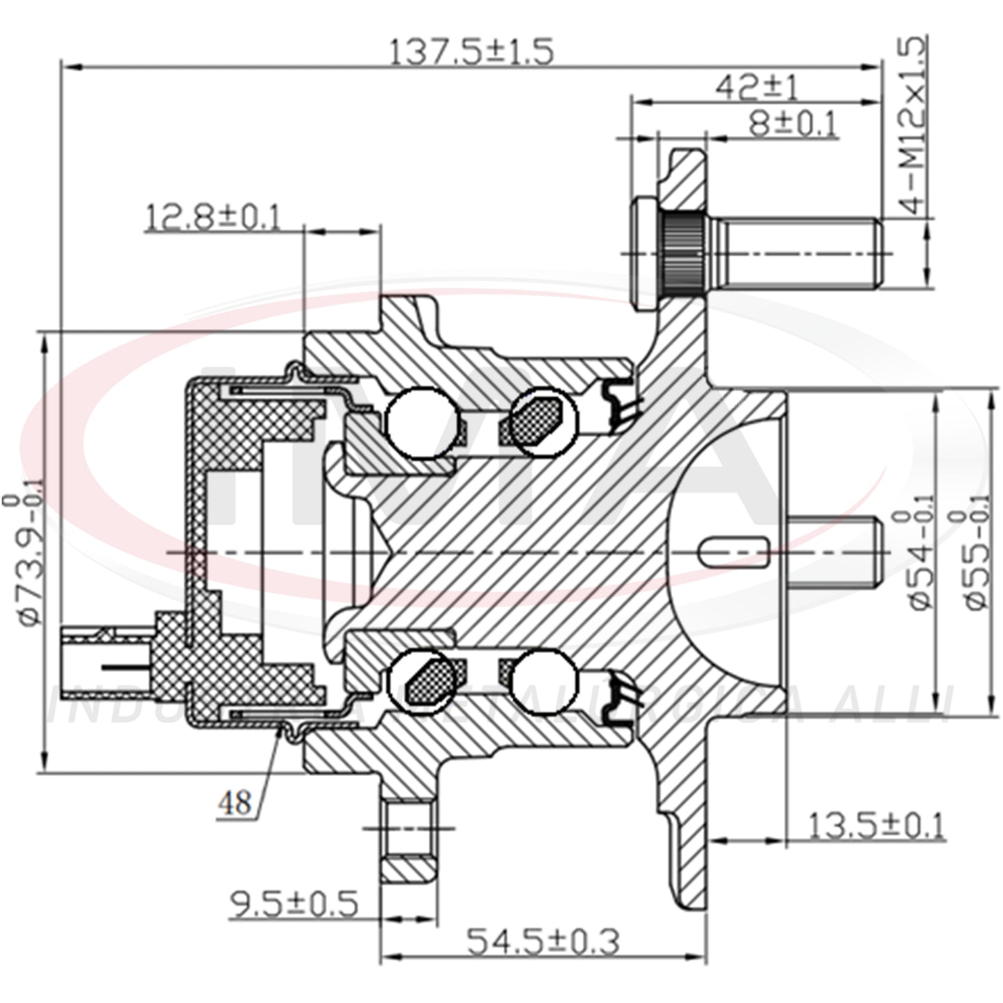 Rear Wheel Hub with Bearing (forged)