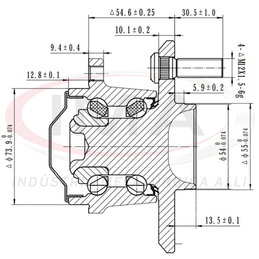 Rear Wheel Hub with Bearing (forged)