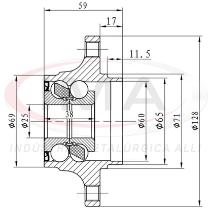 Rear Wheel Hub with Bearing (forged)