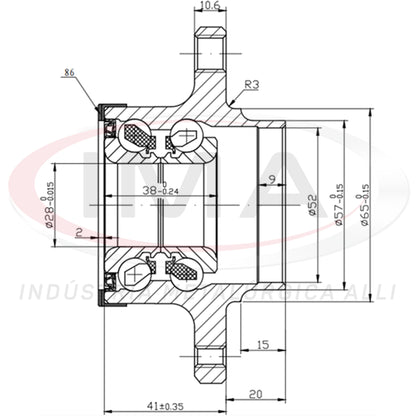 Rear Wheel Hub with Bearing (forged)