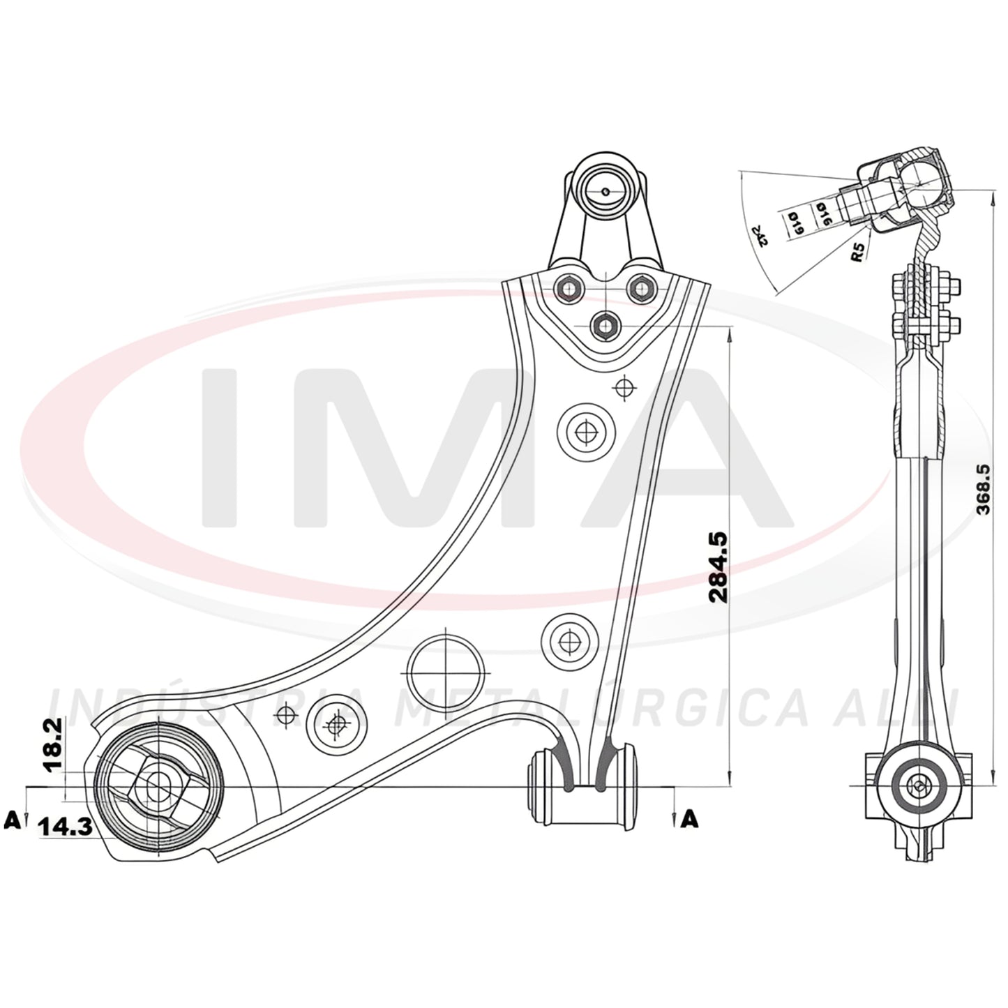 Front Lower Suspension Arm - Right Side - With Ball Joint