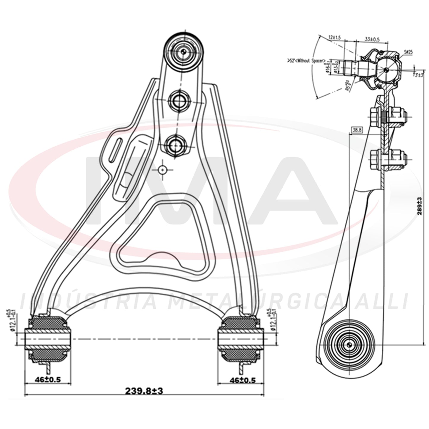 Front Lower Suspension Arm - Right Side - With Ball Joint