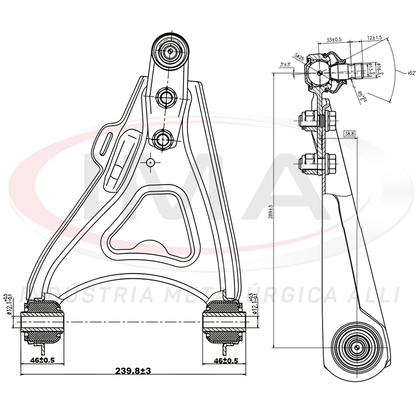 Front Lower Suspension Arm - Left Side - With Ball Joint