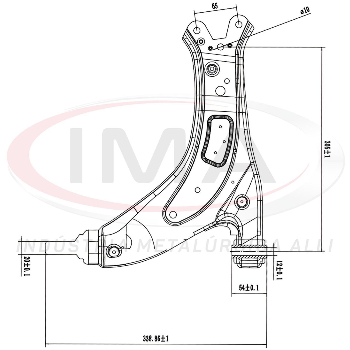 Front Suspension Arm - With front bushing / Without ball joint / Without rear support