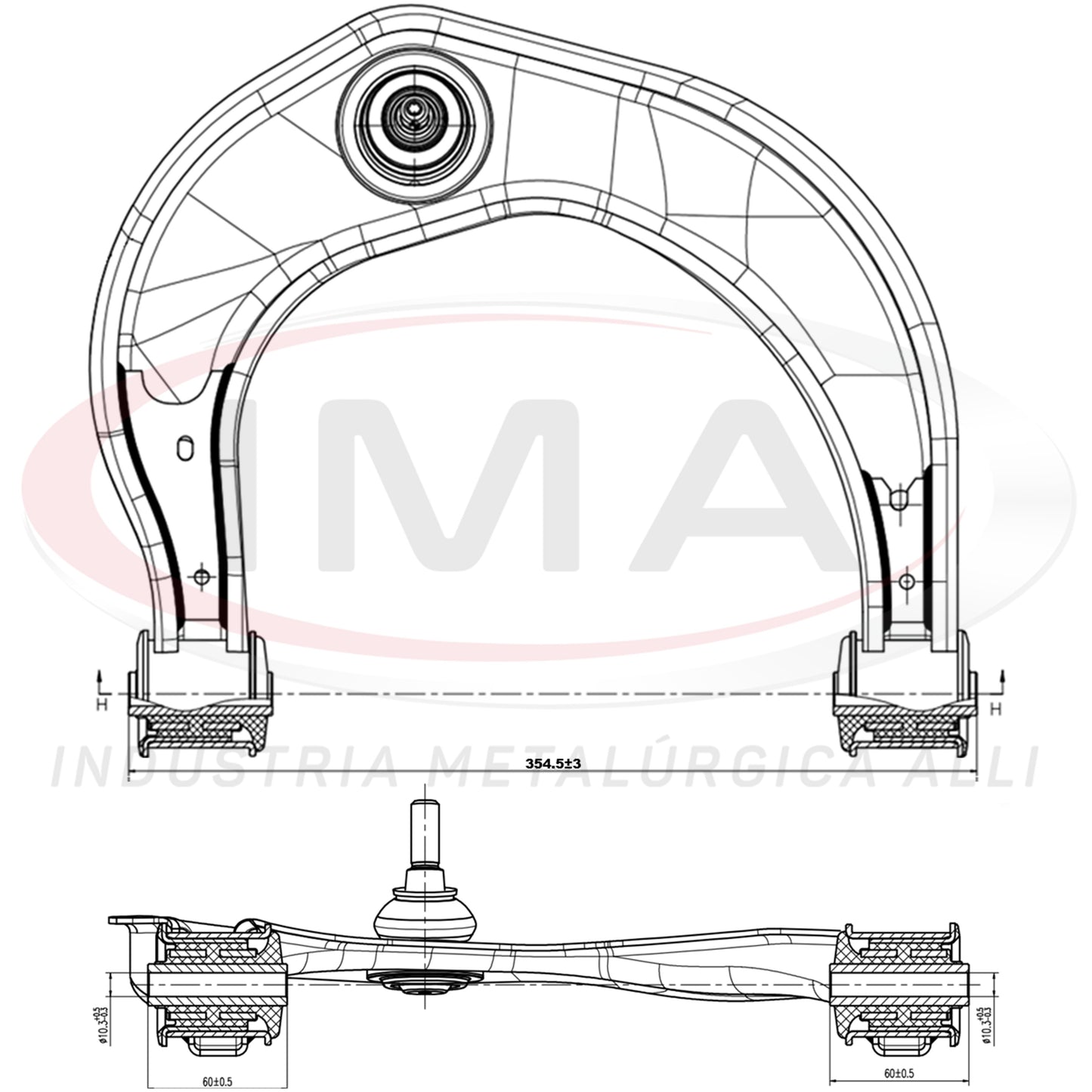 Brazo de suspensión superior delantero - Lado izquierdo - Con bujes / Con rótula