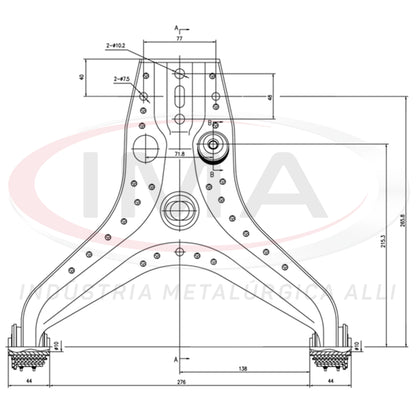 Suspension Arm - Front - Right Side - With bushings / Sway bar bushings / Without ball joint