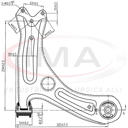 Suspension Arm - Front - Right Side - With bushings / Without ball joint