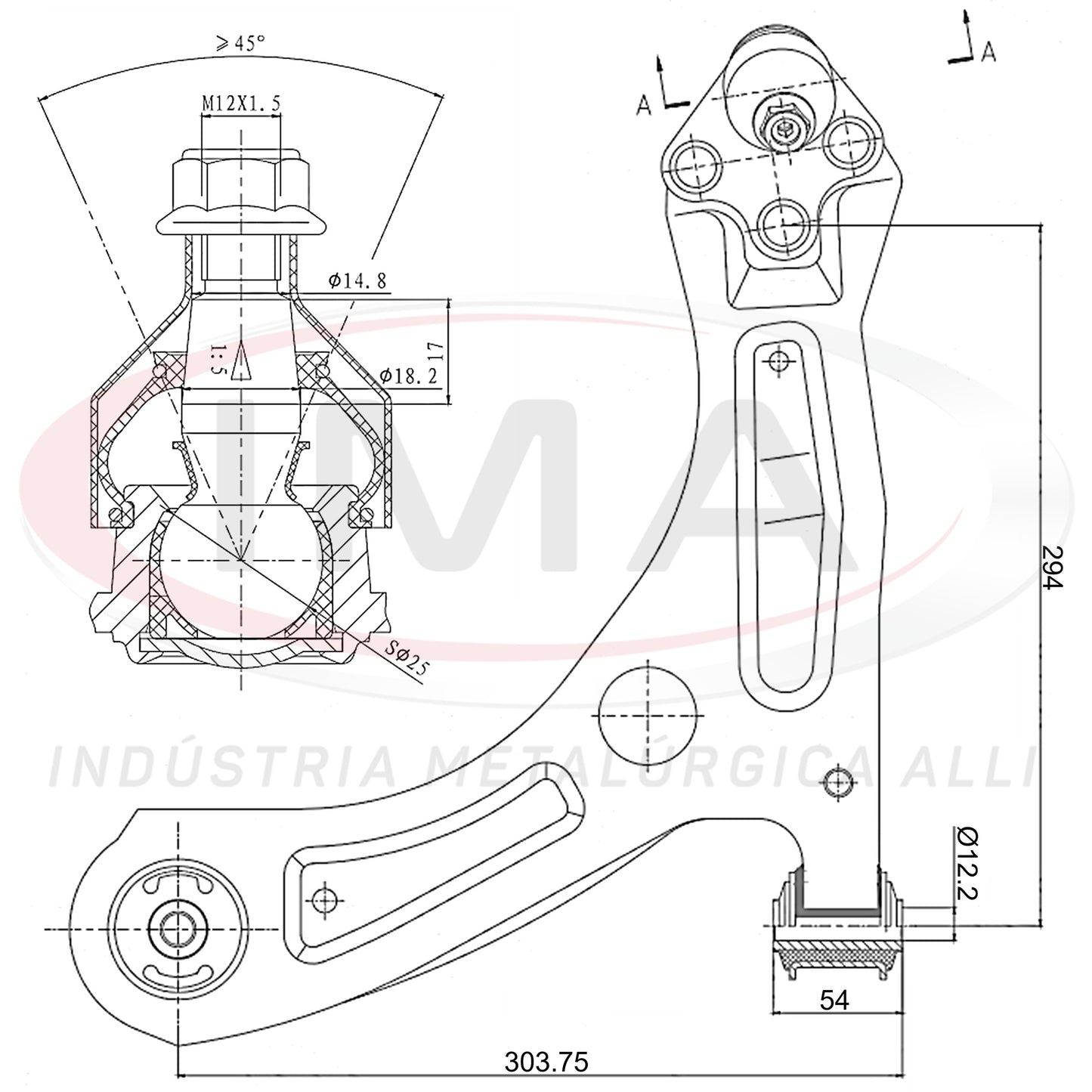 Bandeja da Suspensão - Dianteira - Lado Esquerdo -  Com buchas / Com Pivô