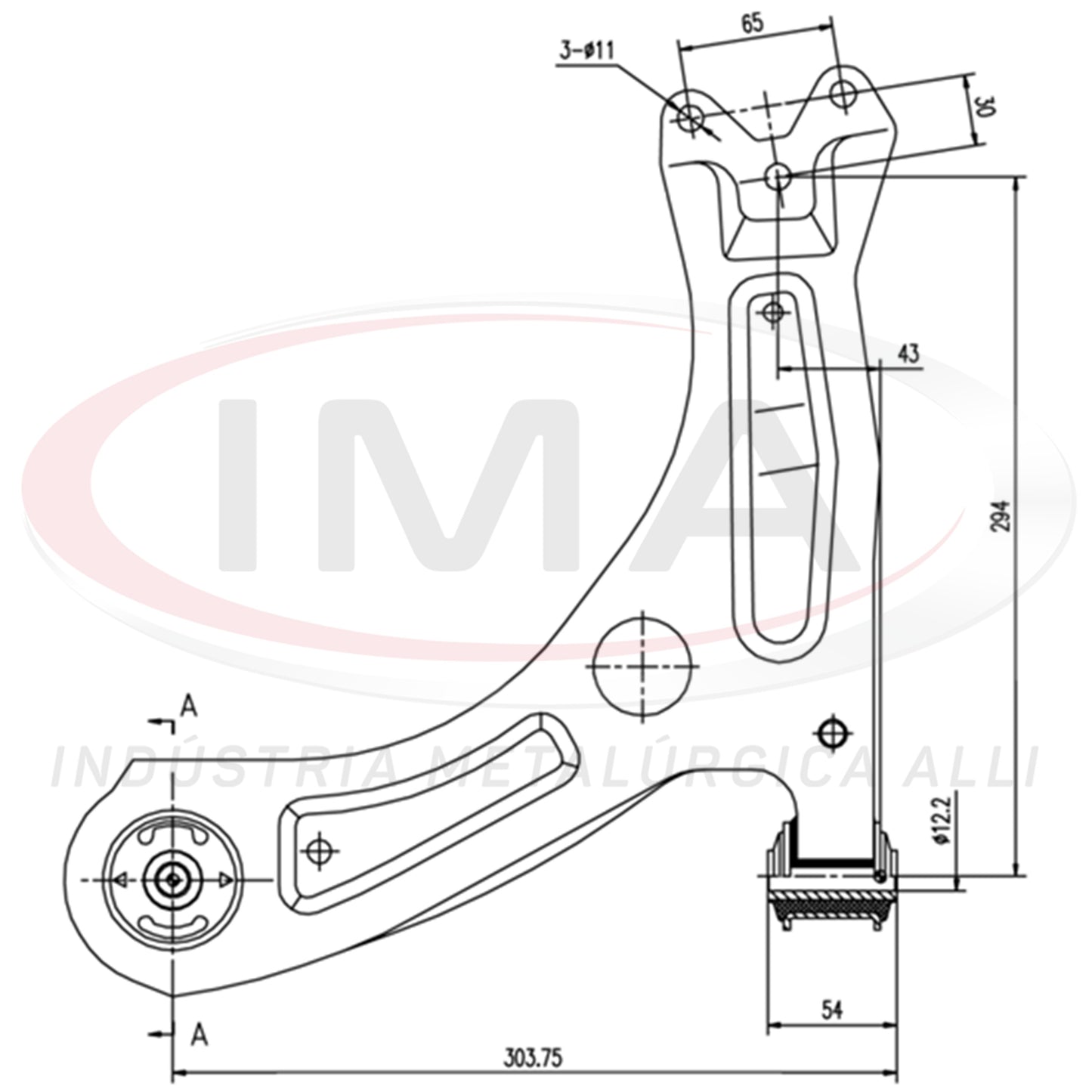 Suspension Arm - Front - Left Side - With bushings / Without ball joint