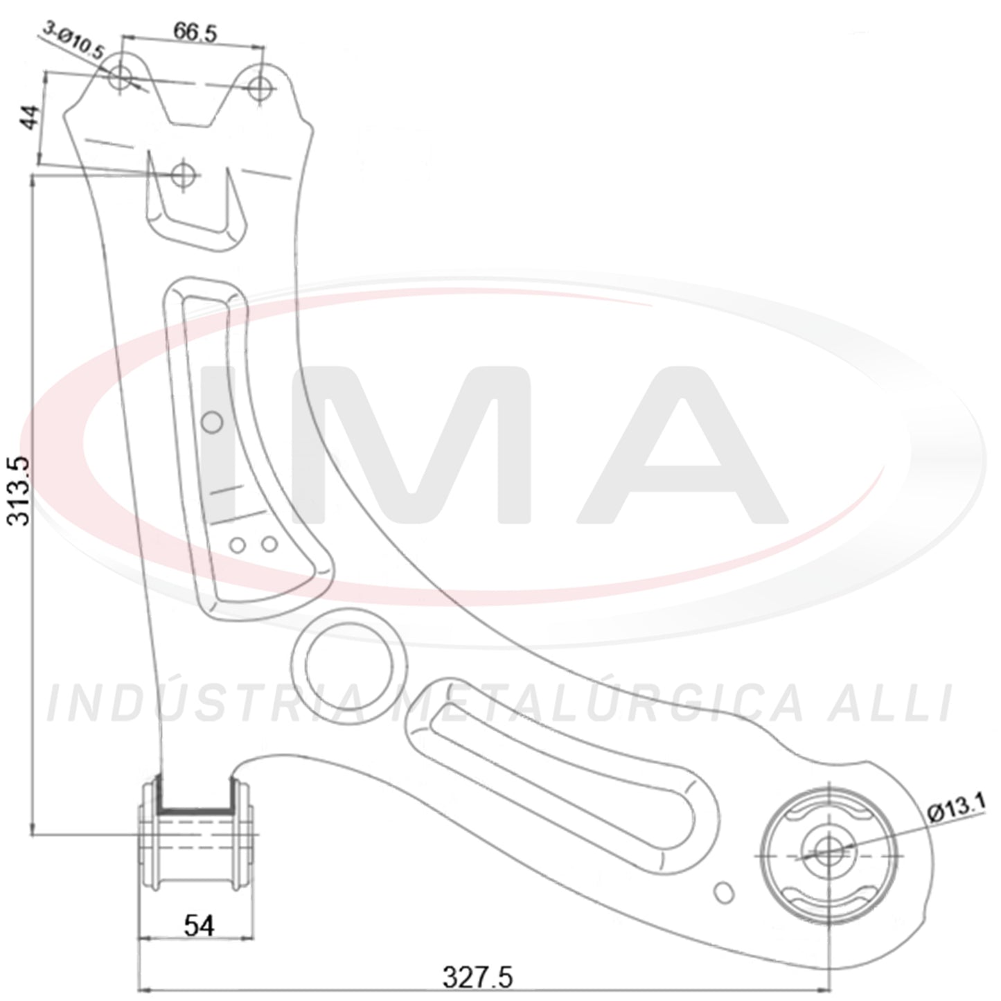 Suspension Arm - Front - Right - With bushings / Without ball joint