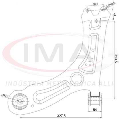 Suspension Arm - Front - Left - With bushings / Without ball joint