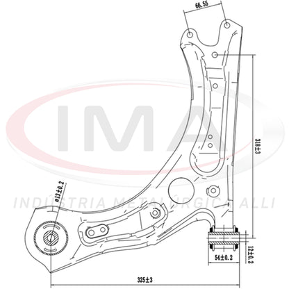 Suspension Arm - Front - Left - With bushings / Without ball joint