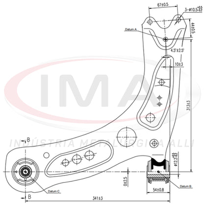Suspension Arm - Front - Left - With bushings / Without ball joint