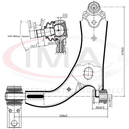 Suspension Arm - Front - Right - With bushing / Mount / Ball Joint