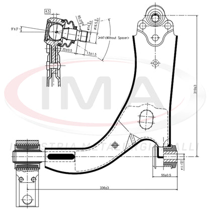 Suspension Arm - Front - Left - With bushing / Mount / Ball Joint